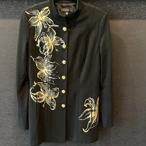 Elegant Black and Gold Women's Blazer